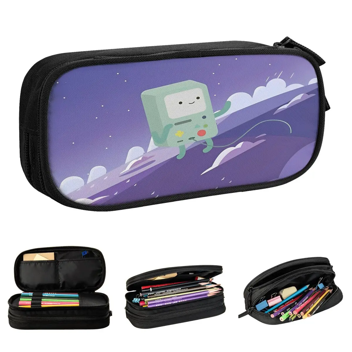 Floating BMO Adventures Time Pencil Cases Fashion Anime Pen Holder Bag Girl Boy Large Storage Students School Gift Pencil Box