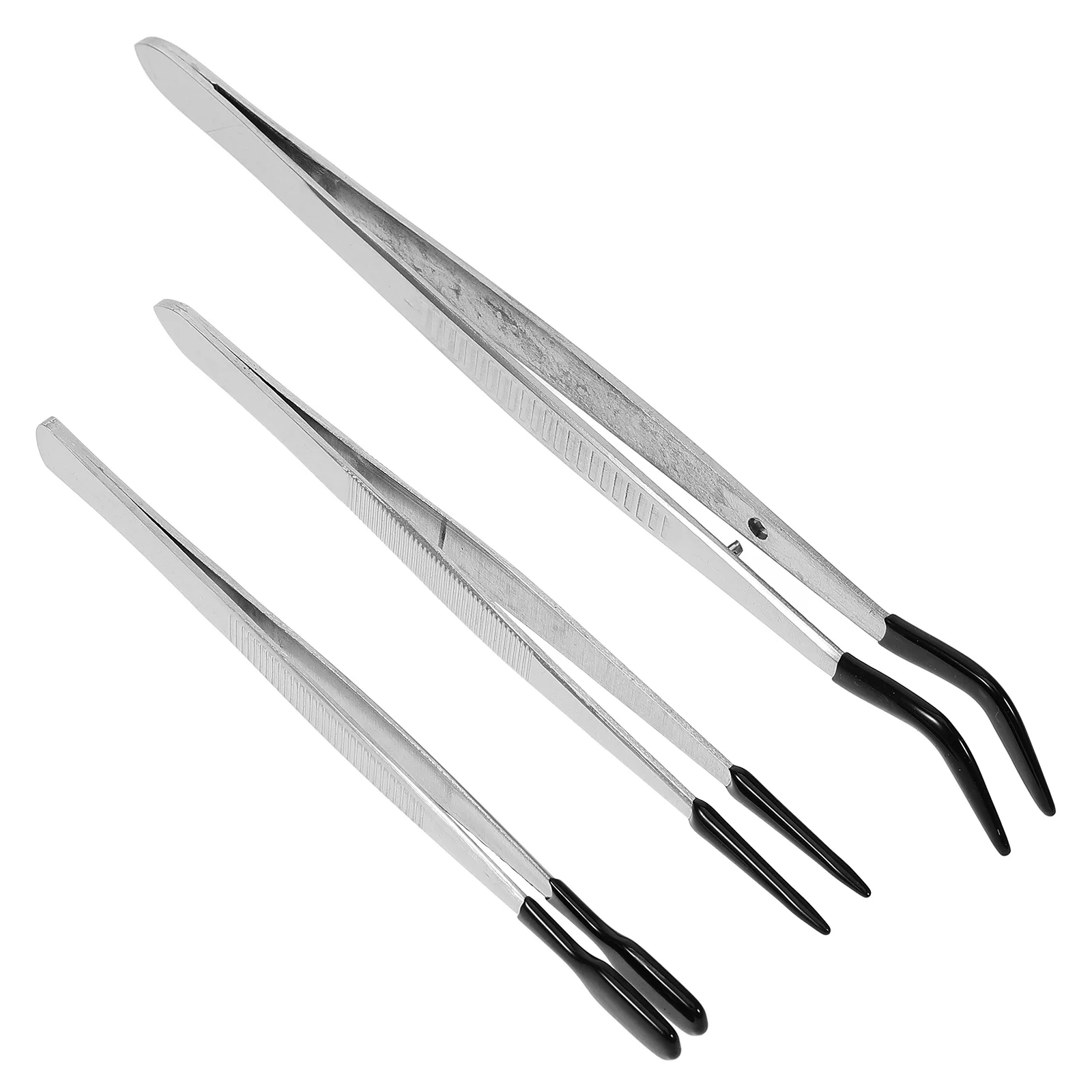 3 szt. Pęsety do znaczków ze stali nierdzewnej, lekkie, ergonomiczne, wielofunkcyjne zestawy pęset do kolekcjonowania znaczków, rękodzieła jubilerskiego, rzęs