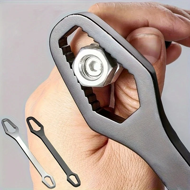 

Universal Double Ended Wrench, Self-Tightening Screw Nuts Repair Wrench, Double-Headed Ratchet Spanner, Adjustable