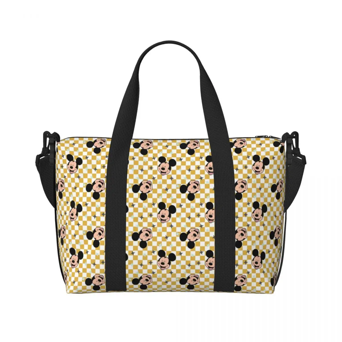 

Custom Mickey Mouse Tote Bag Women Large Capacity Classic Cartoon Movie Pattern Beach Gym Shoulder Travel Bag