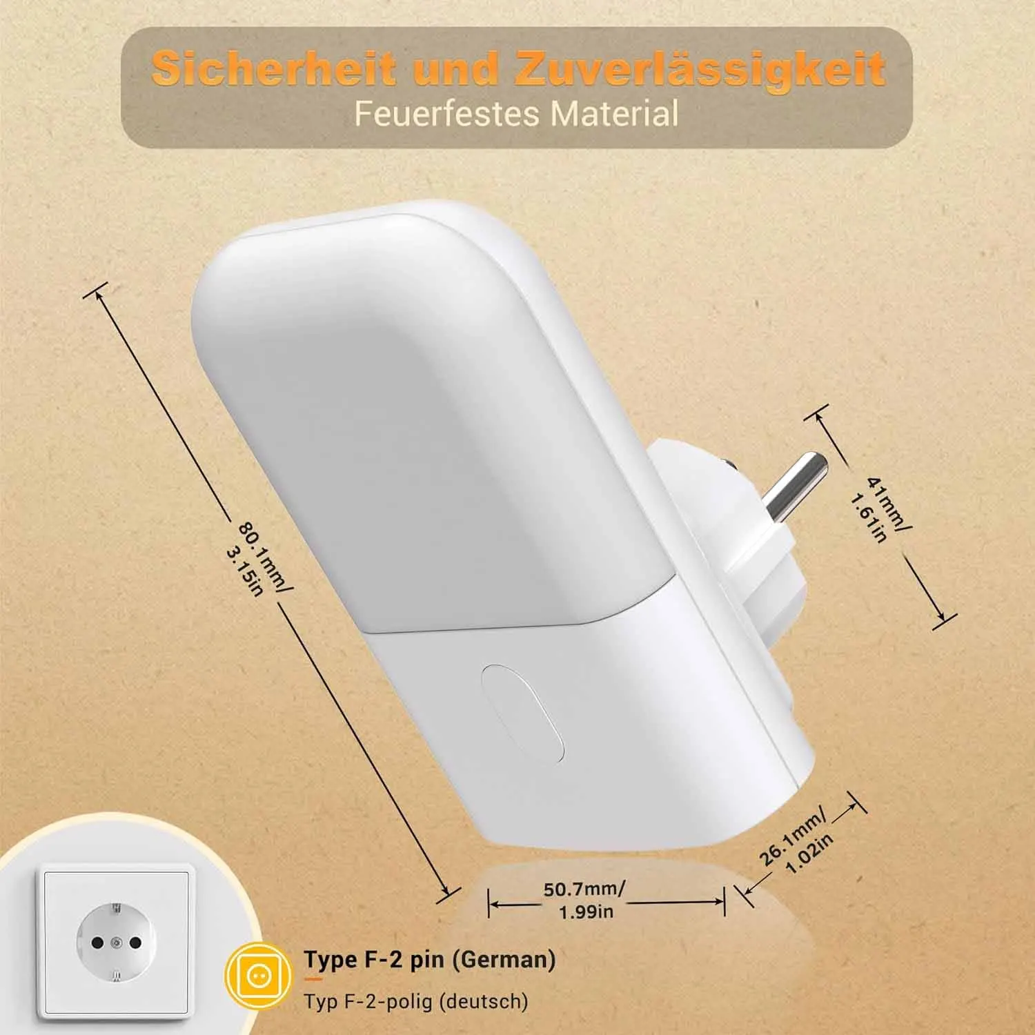 أضواء ليلية توصيل إلى الحائط، قابلة للتعتيم، مع مفتاح تشغيل وإيقاف تشغيل وإضاءة ليلية LED، غسق تلقائي إلى الفجر، 0.5 وات، 2700 كلفن دافئ ناعم #4