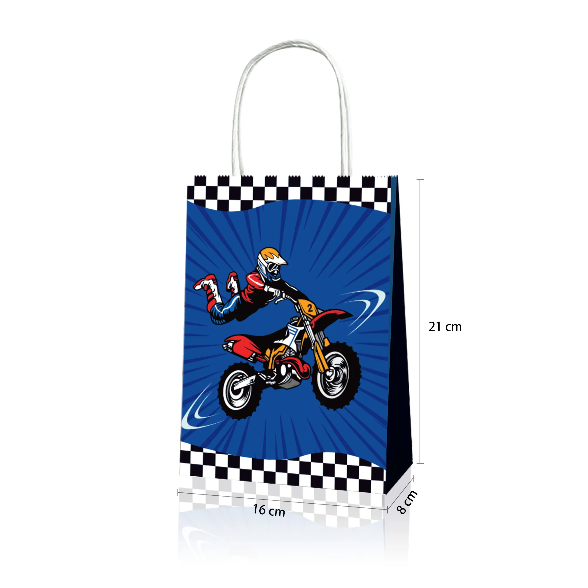 6/12/18/24/30 Stück Dirt Bike Motorrad Party Geschenktüte mit Griff Candy Goodie Bags Motorrad Racing Geburtstag Party Dekorationen – Detail 4