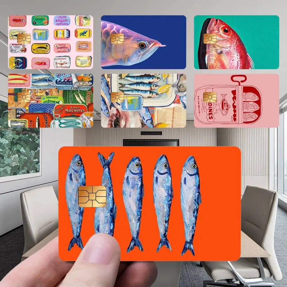 

S-Sardines Card Stickers New Cartoon Card Debit Bank Charge Card Bus Metro Waterproof Sticker Decal Decoration