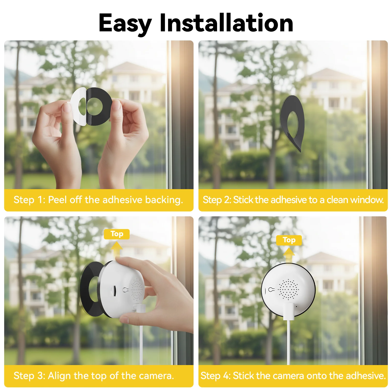 BoyKeep 4MP Window Camera, 2.4GHz & 5.8GHz WiFi 6 IndoorCamera with Phone App, Cameras for Home Security withFull Color Night Vi