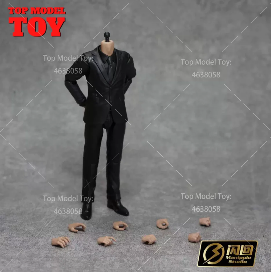 Manipple Studio 1/12 Scale Suit Male Body Action Figure Dolls with Hands Model Fit 6'' SHF MAFEX Head Sculpts