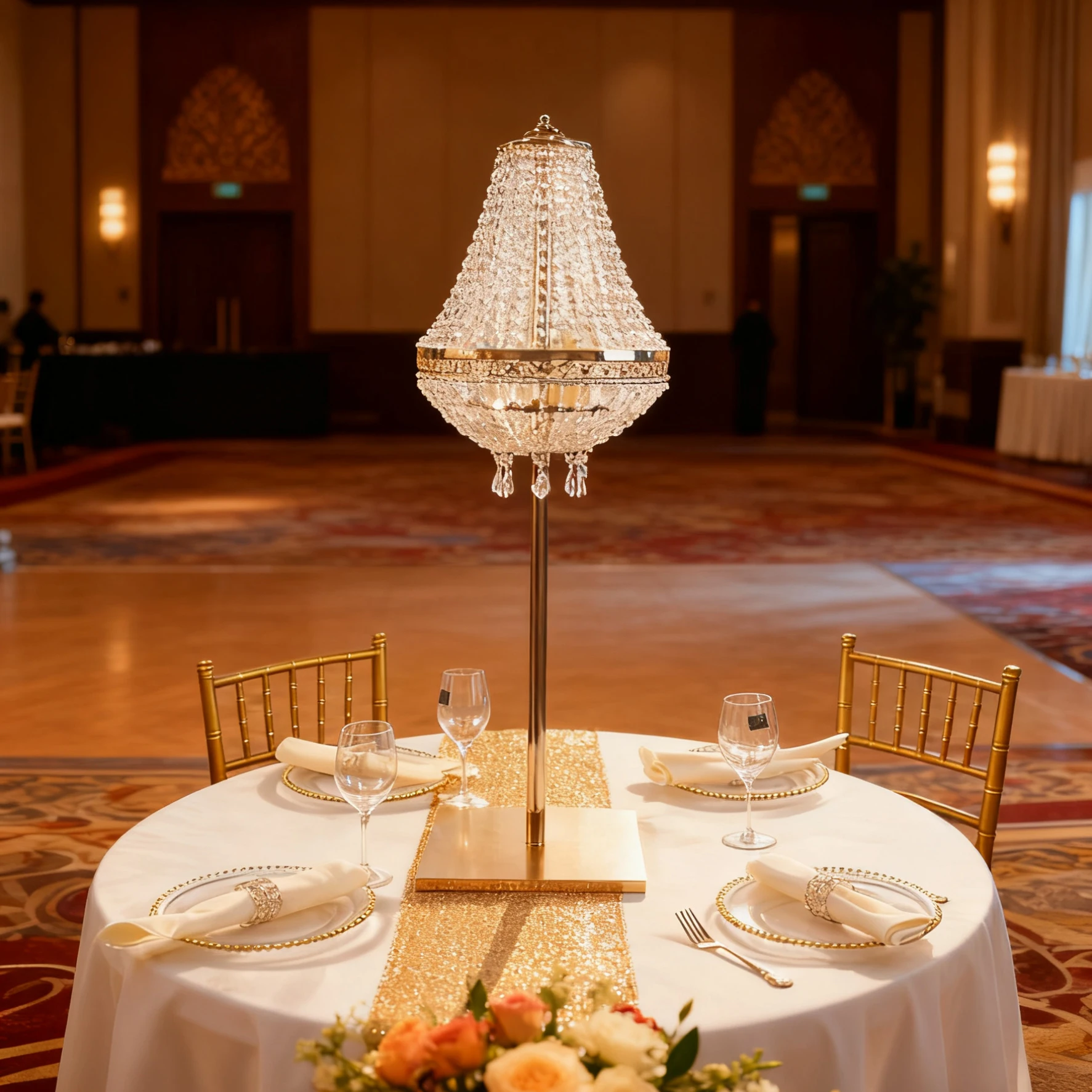 

5pcs f30 90-130cm Wedding Table Centerpiece Decorative Lamp Stand Gold Chandelier Small Stage Aisle Floor Lamp Wedding ivy370