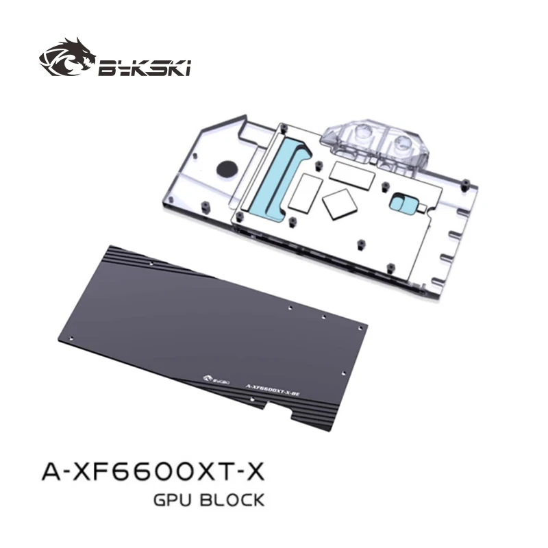 Bykski GPU Water Block for XFX Radeon RX 6600 XT Speedster Merc 308 Graphics Card / 0.3mm Jet Micro-waterway A-XF6600XT-X