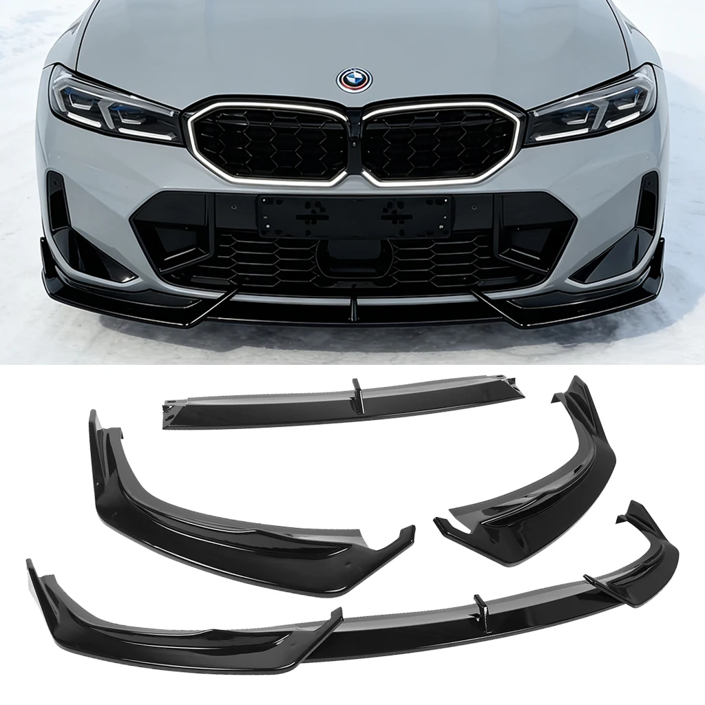 

HTTYYX For BMW G20 G21 3-Series M-Sport 2023 2024 2025 2026 Gloss Black Car Front Bumper Lip Spoiler Air Chin Body Kit Splitter