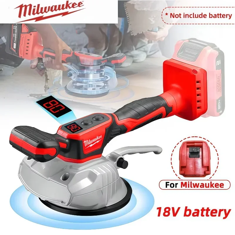Milwaukee VILASTING Tile Tiling Machine High Loading Capacity Wall Floor Tile Laying Vibrating Tool 8 Gears Fit 18V Battery Pin