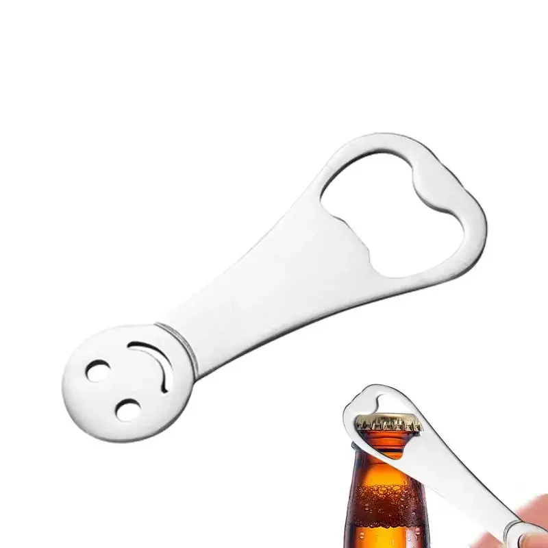 Metal Smiling Face Beer Bottle Opener, Stainless Steel Bottle Cap Opener, Kitchen Accessories