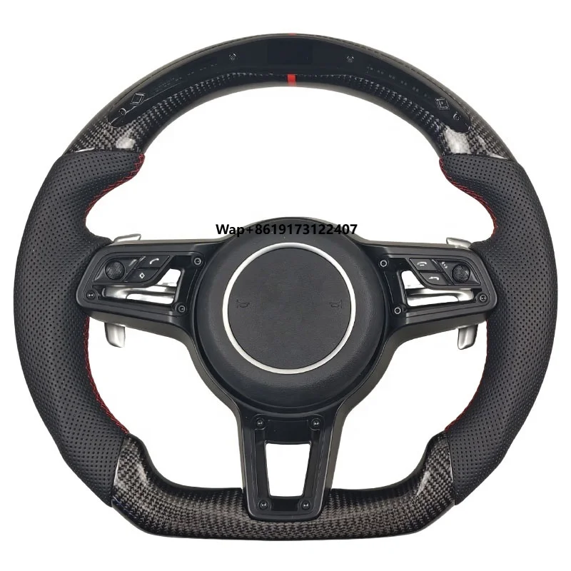 

Hot LED Carbon Fiber Steering Wheel for 2017-2020 Macan 2014-2020 2015-2020 Cayman 2016-2020 718 911