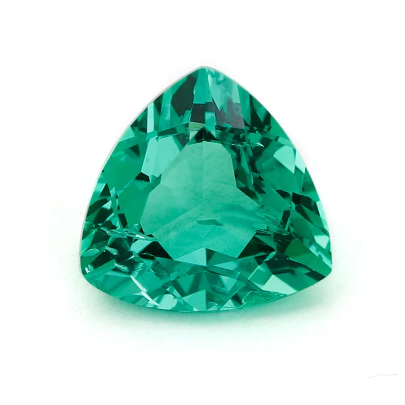 Lab Created Colombian Emeralds Triangle Cut Heat Treated Loose Gemstones Wholesale for Rings Pendants Jewelry Design Direct from