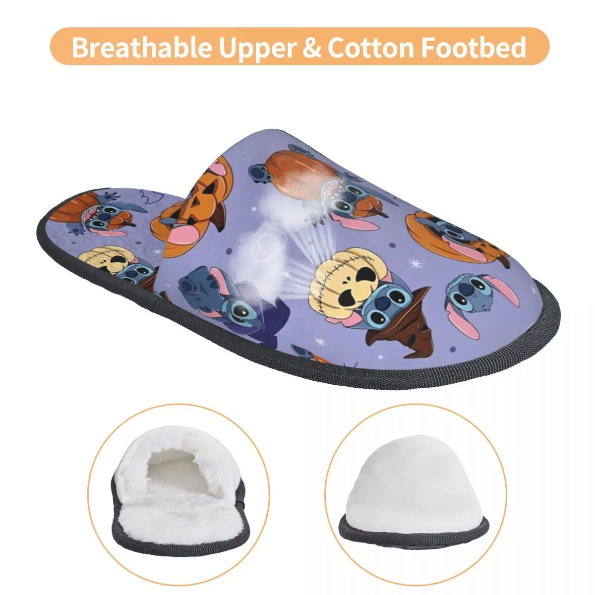 شباشب منزلية شتوية على شكل يقطين للهالوين، شباشب مريحة من إسفنج الذاكرة غير قابلة للانزلاق #3