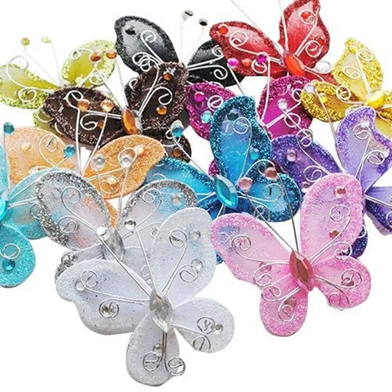 13pcs Organza Iron Wire Butterfly Wedding Decorations