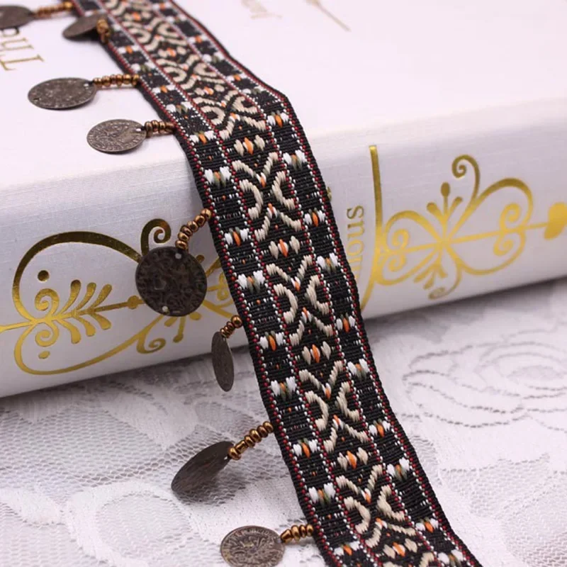 1 Yard Retro-Seidenquasten-Bordüre, Spitzenband, Quasten für Schmuck, DIY-Stickerei, Stoff, Nähen, Kleidung, Schuhe, Taschen, Accessoires – Detail 3