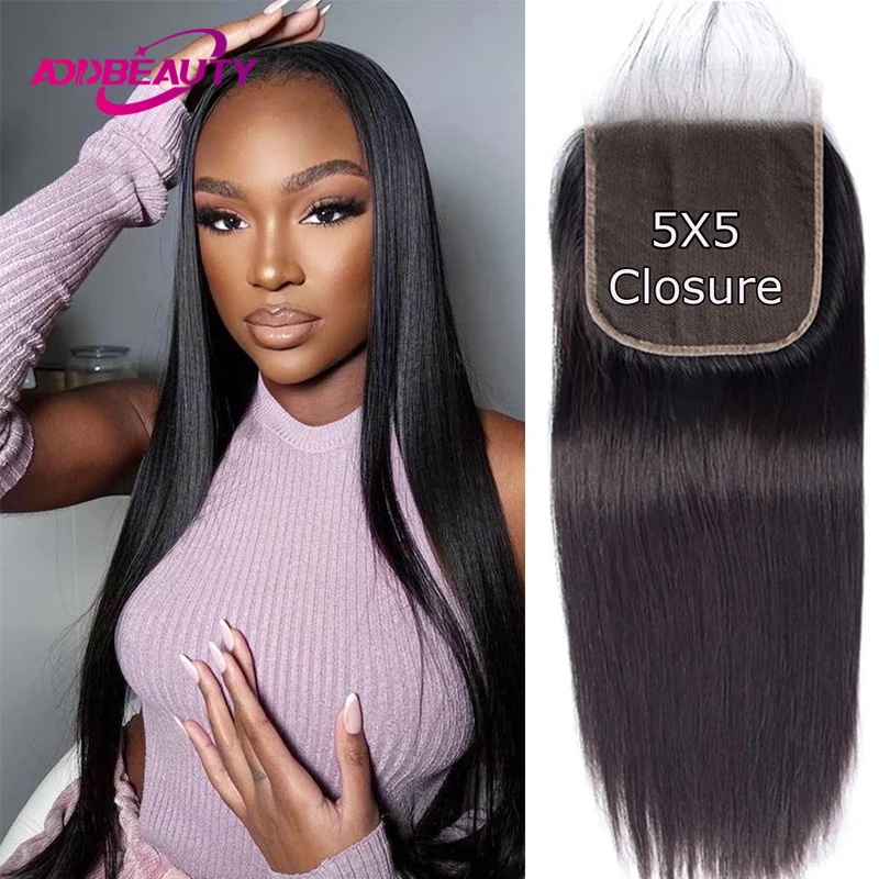 Hd Closure 5x5 Straight Closure 6x6 Transparent Lace Closure Virgin Remy Human Hair Frontal Closure Pre-Plucked With Baby Hair