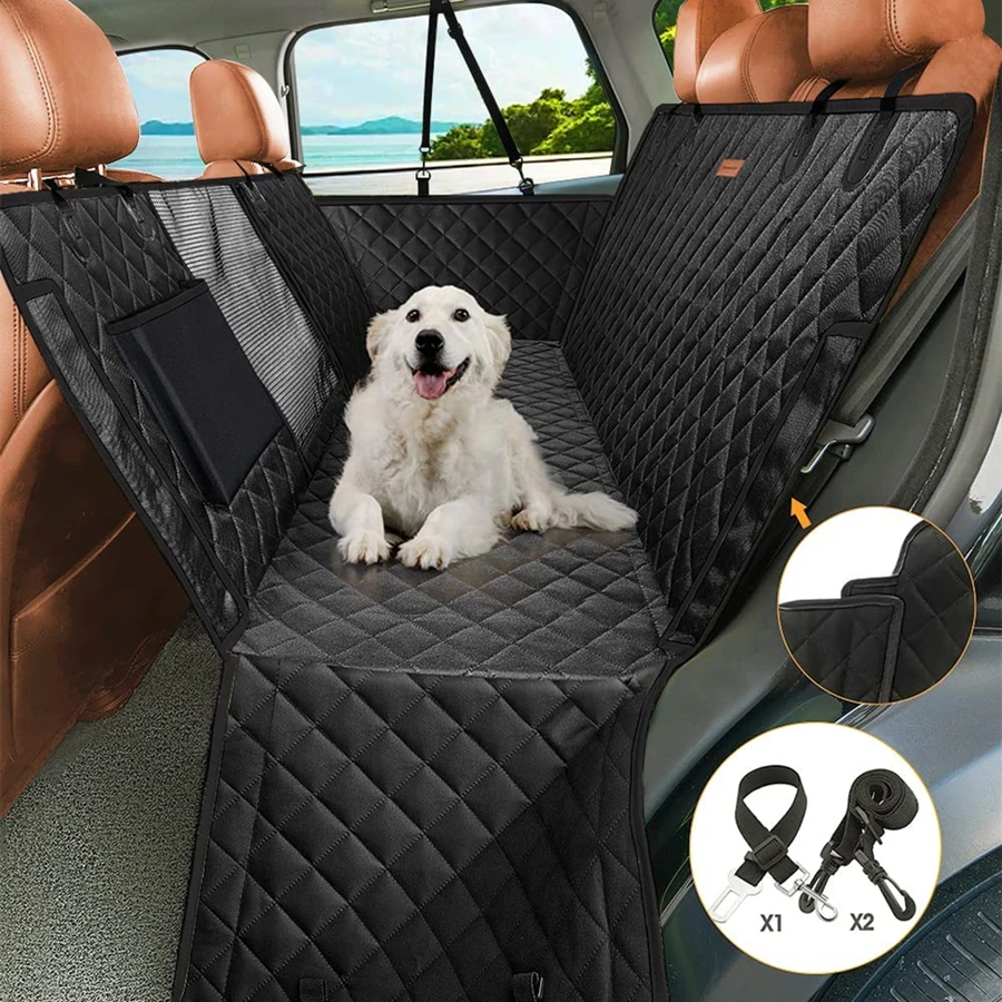 For Tesla Model 3 Model Y 20-24 Dog Seat Cover Waterproof Scratchproof Hammock Durable Nonslip Pet Seat Cover with Mesh Window