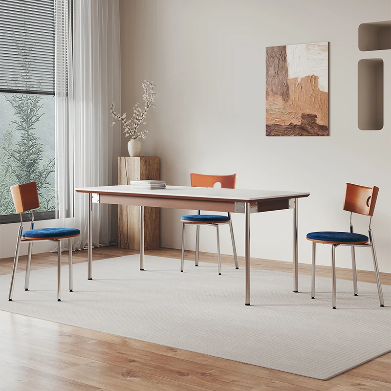 Tavoli da pranzo per feste in piccoli spazi Decorazione quadrata Tavoli da pranzo nordici marroni Cucina moderna Mesa De Comedor Mobili per la casa