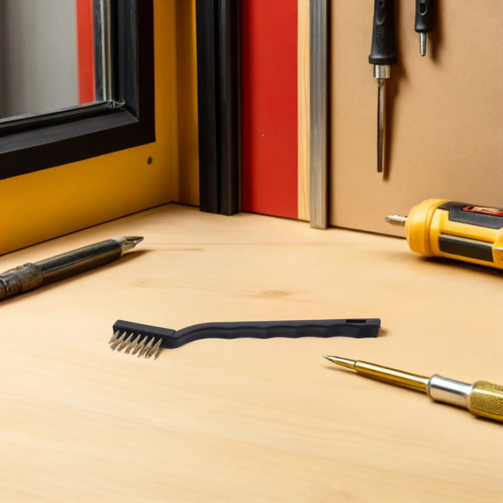 

6Pcs Small Brass Cleaning Brush Curved Ergonomic Handle Scratch-Free Metal Polishing Copper Wire Cleaning Masonry Abrasive Brush