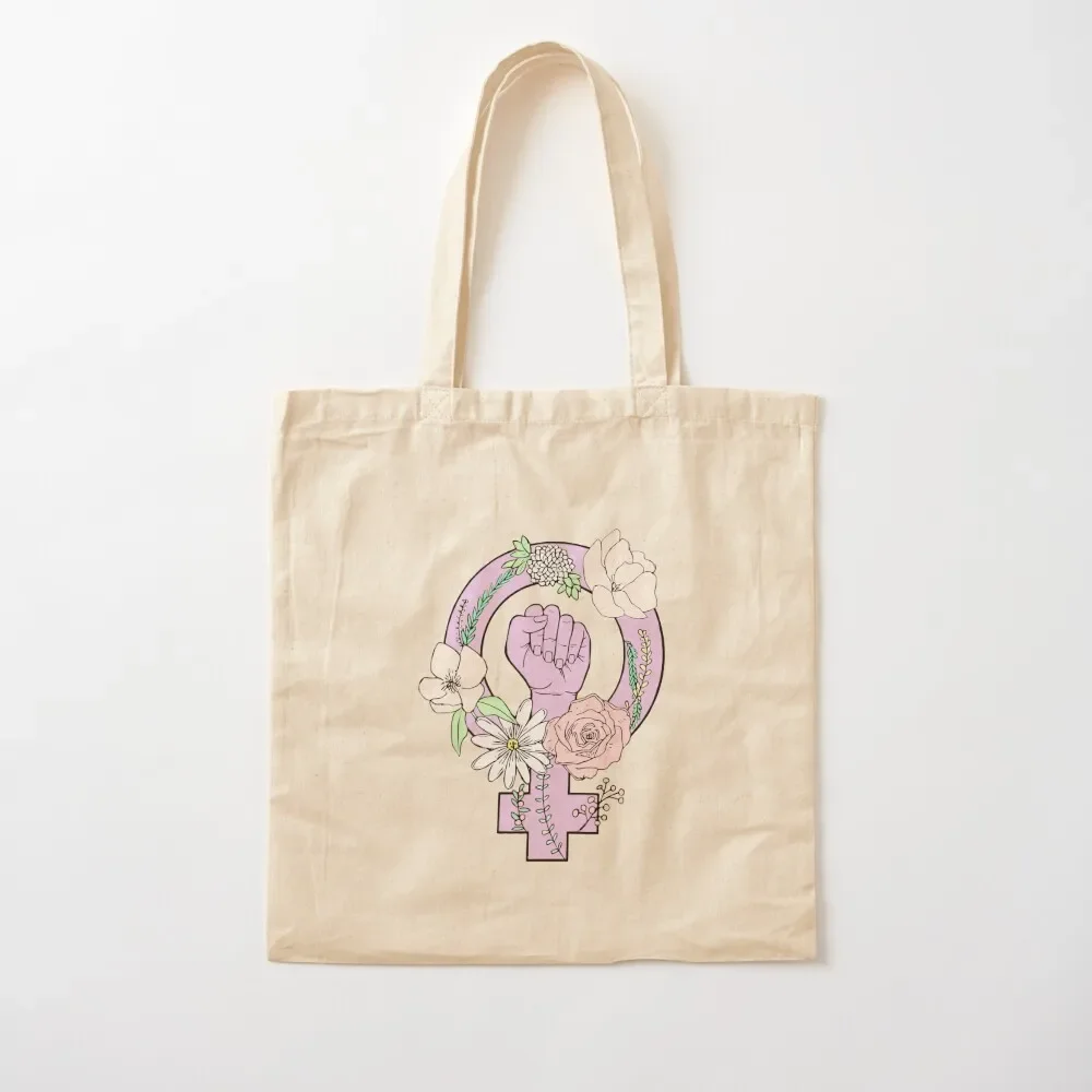 

Flowery Feminist Tote Bag tote canvas large shopper bags