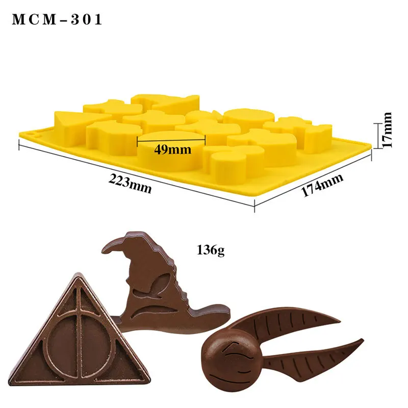 Harry Potter Molds Movie Peripherals Kawaii Anime Character Halloween Badges Cookie Ice Chocolate Cake Models Diy Accessories