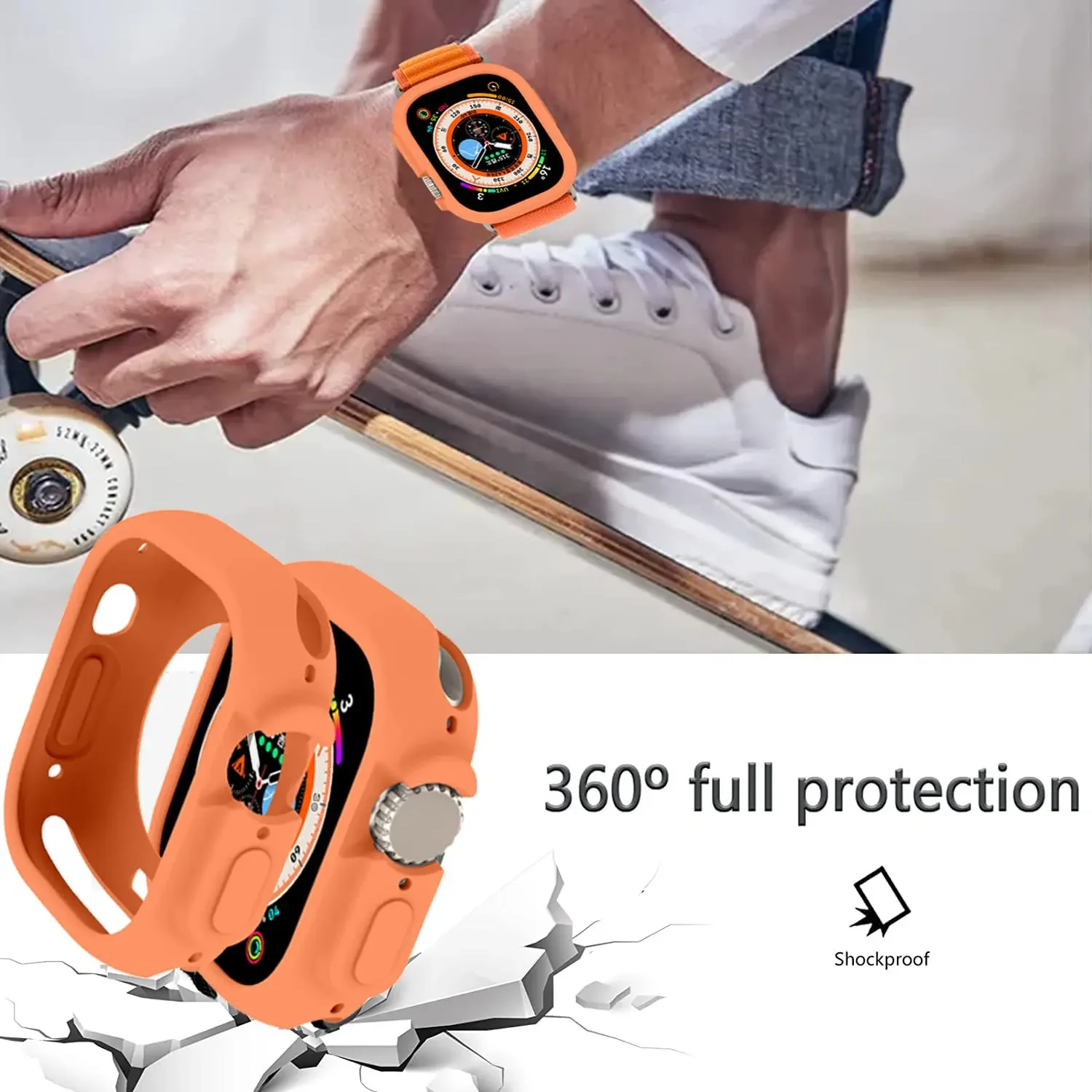 Funda de silicona suave para Apple Watch, Protector de parachoques para IWatch Series, accesorios Ultra 49mm