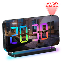 LED Digital Projection Alarm Clock Electronic Alarm Clock with Projection FM Radio Time Projector Bedroom Bedside Mute Clock