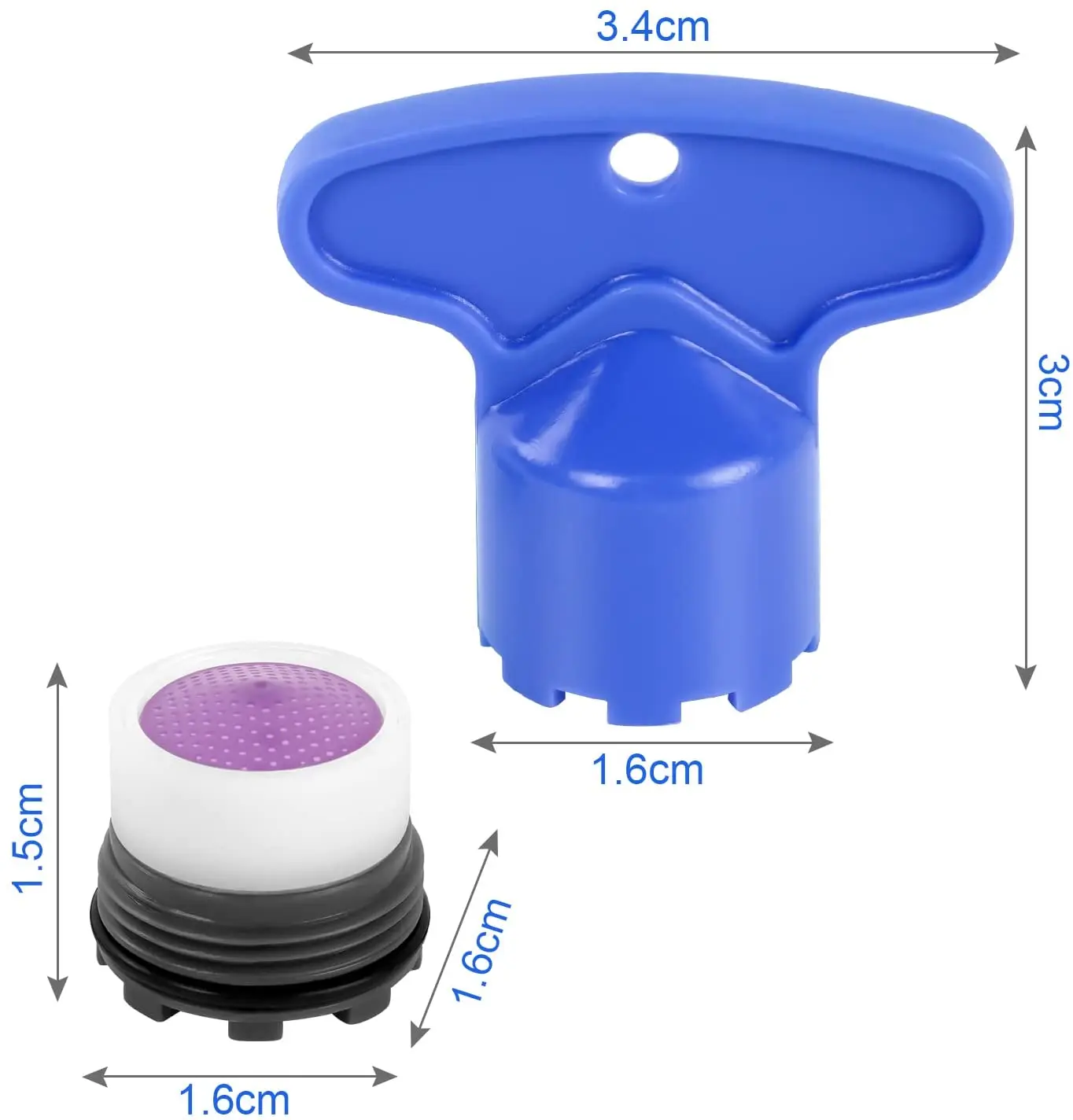 Aireador de grifo ambiental M16, herramienta de llave de extracción, ahorro de agua de alta velocidad para aireador de caché, 1 Juego