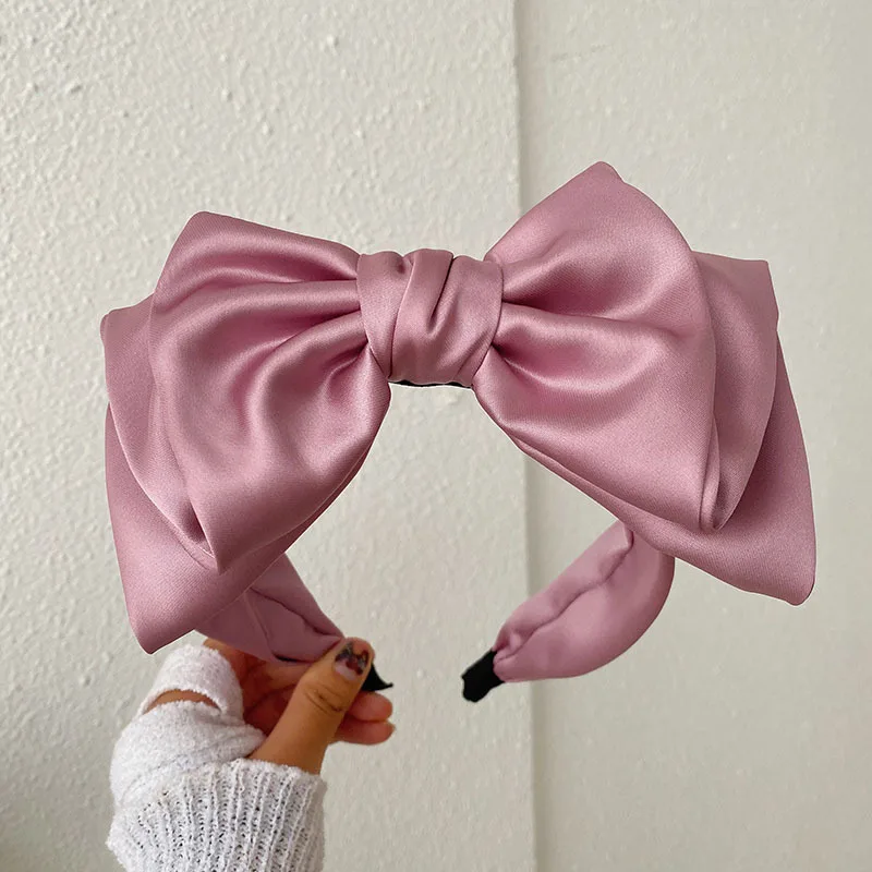 Women Girls Silk Satin Big Bow Hairband Headband Hair Jewelry Hair Accessories