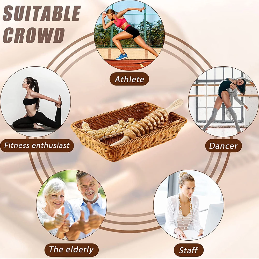 Wood Therapy Tools,Anti Cellulite Massager,Lymphatic Drainage Massager Maderoterapia Kit for Full Body Muscle Pain Relief