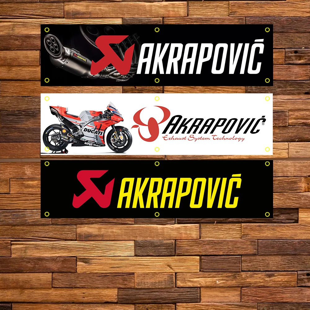 WinBanner 2x8 Fts Akrapovics Banners Polyester Printed Flag Garage or Outdoor For Decoration