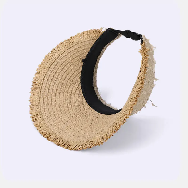 Odporny na słońce kapelusz słomkowy damski letni kapelusz przeciwsłoneczny z szerokim rondem plażowa osłona przeciwsłoneczna Casual Emp Top Hat na wycieczki wakacyjne Odporny na promieniowanie UV