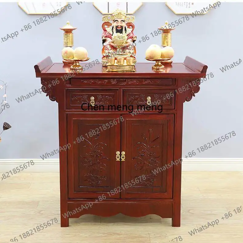 

Old elm solid wood table Buddhist niche household new Chinese household cabinet