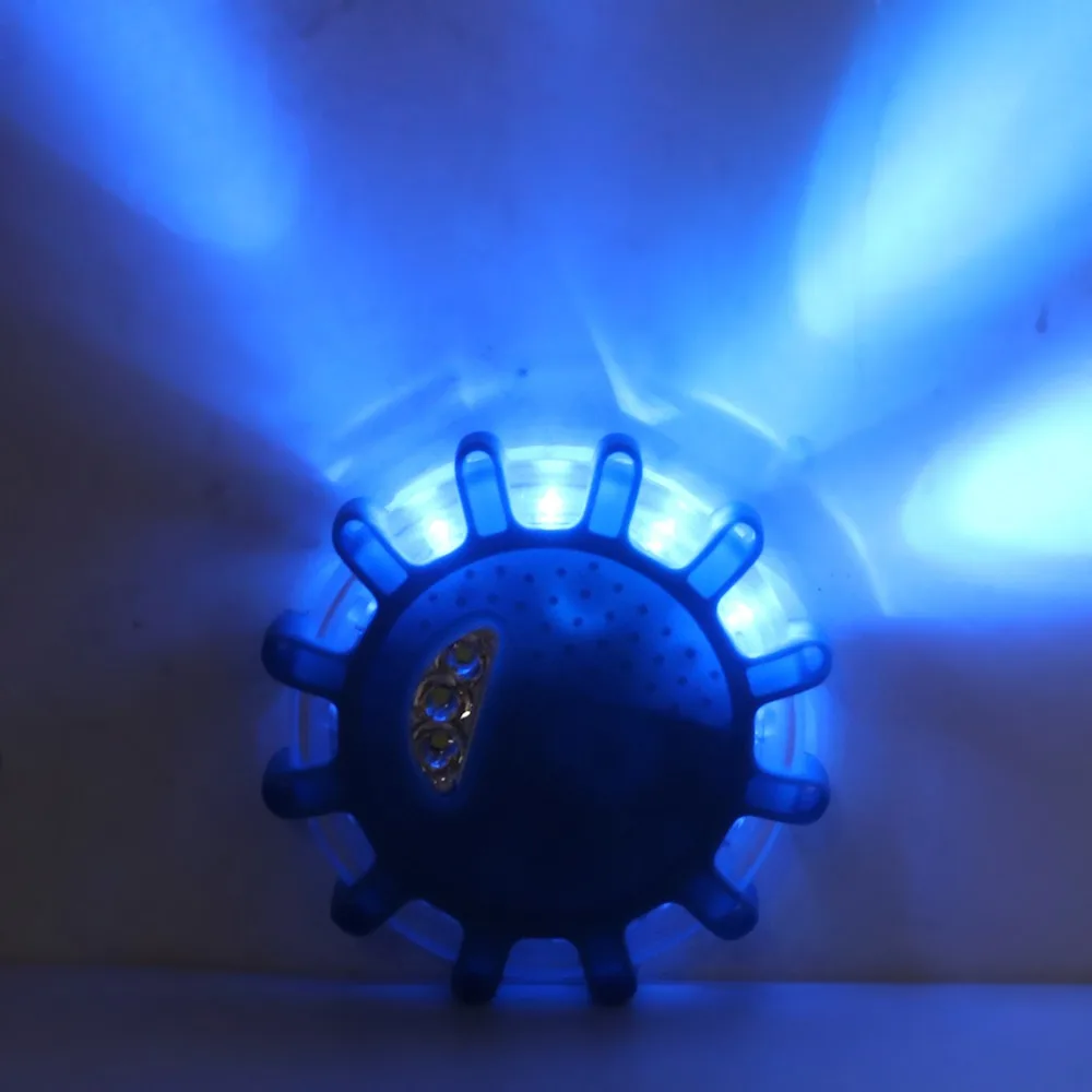 9 Modes Emergency Warning Light Portable Strong Magnetic Base Flashing Warning Light Waterproof 15 LED Beads