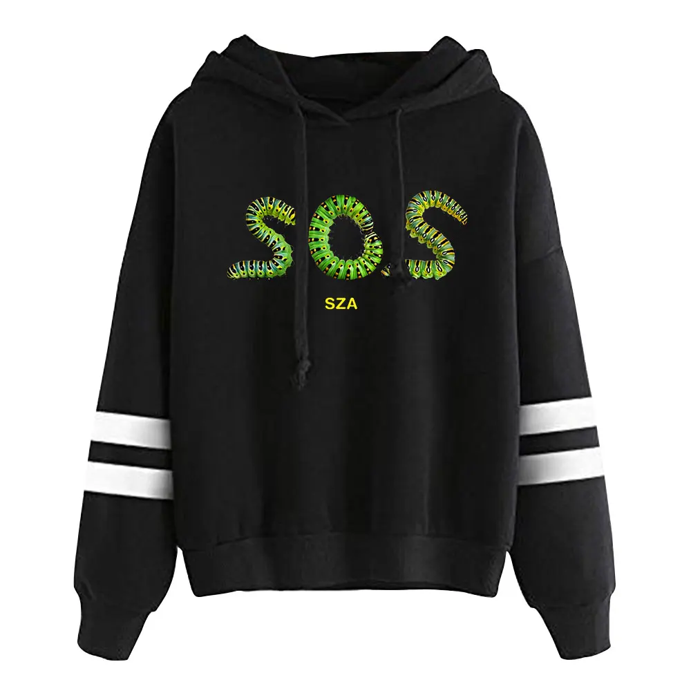 SZA SOS Caterpillar Merch Pullover Hoodies Pocketless Parallel Bars Sleeve Streetwear Sweatshirts