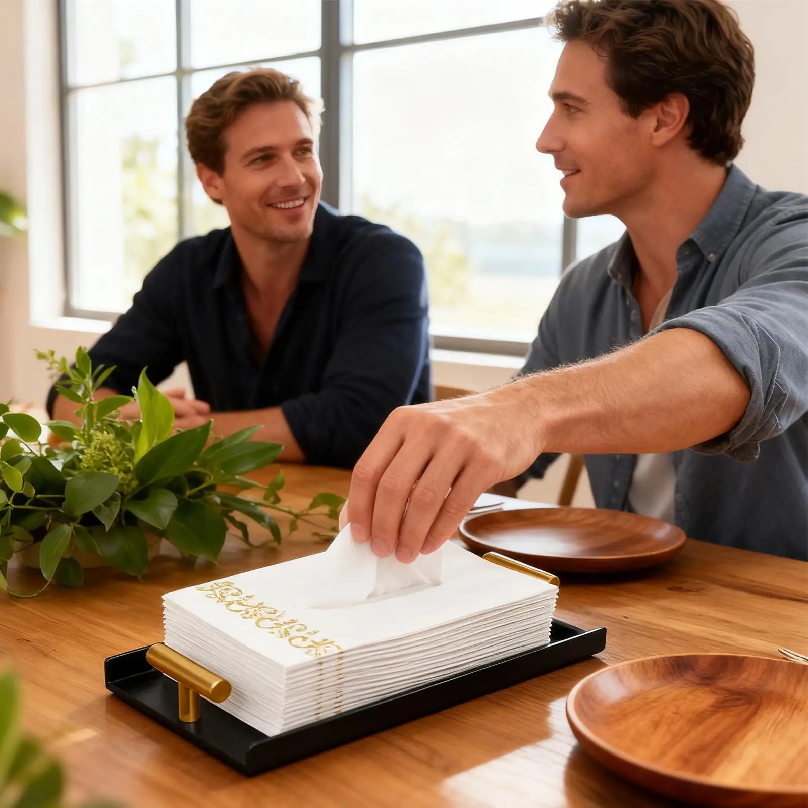 

Bathroom Napkin Holder Organization With Golden T-Handle Guest Napkin Holder For Bathroom For Kitchen Bar Party Table Vanity