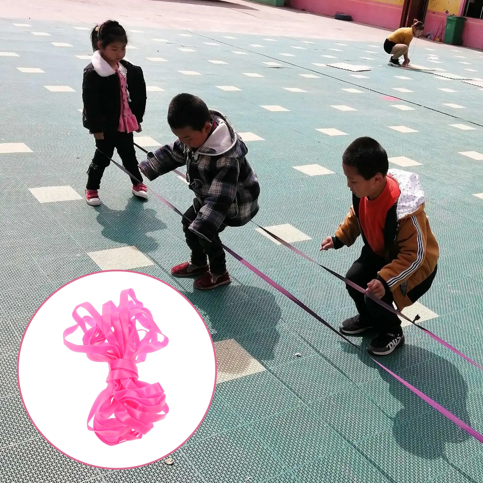 

Colorful Durable Rubber Girls Boys Exercise Skipping Fitness Elastic Training Outdoor Indoor Fun Student