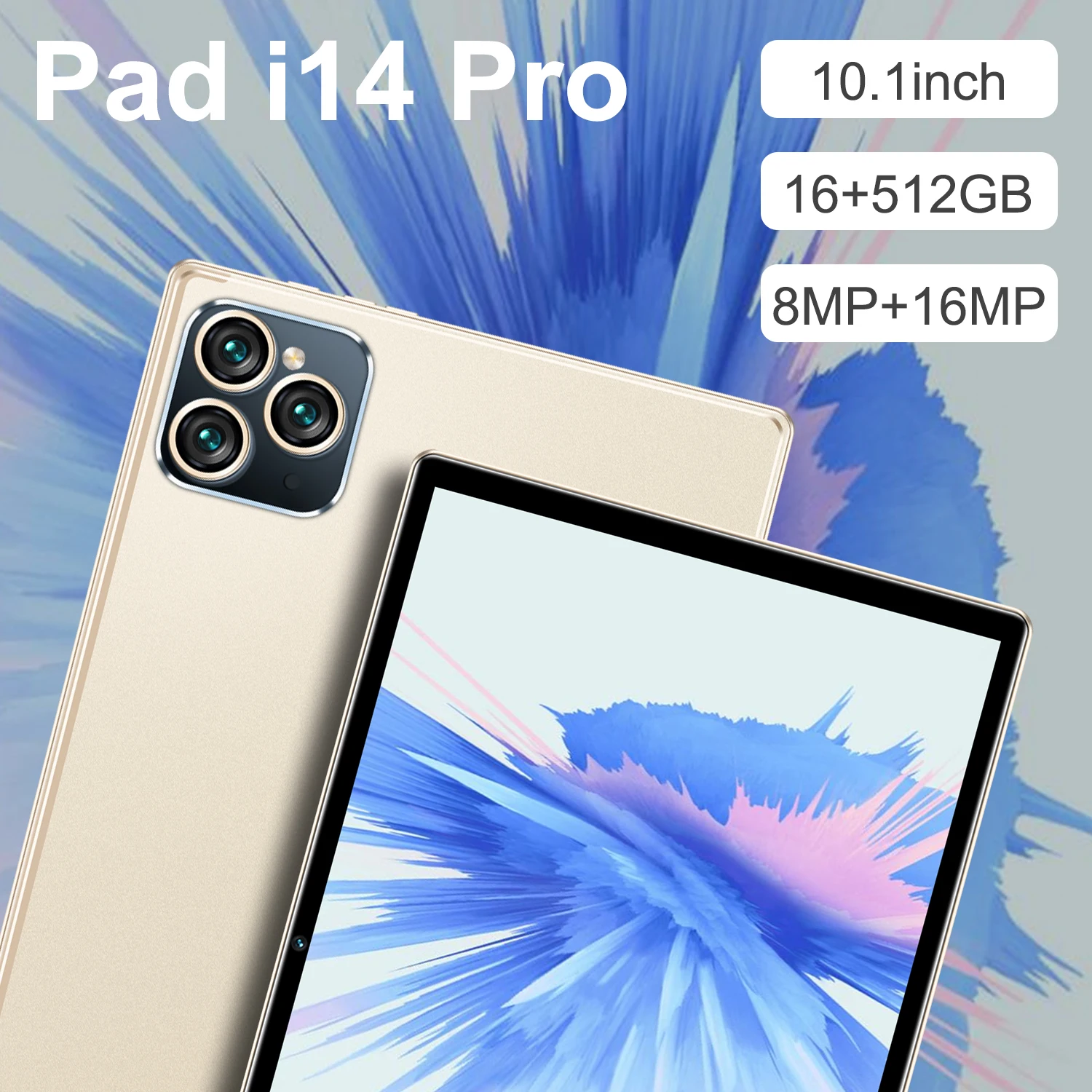 Tableta i14 Pro de 10,1 pulgadas, tablet con pantalla de JDLPB-2, 16GB + 512GB, precio de fábrica, Android, Notebook, WiFi, BT