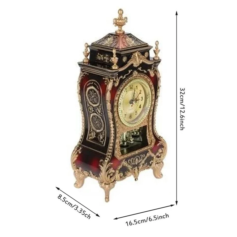 Silent sweep second antique table clock with elegant vintage design perfect for living room or quiet environments