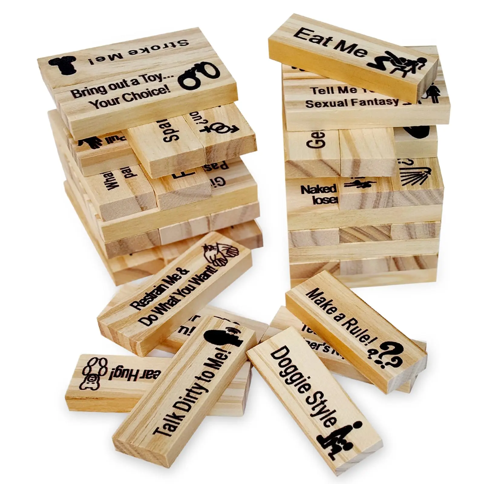 48 ชิ้นเกมสําหรับผู้ใหญ่ Sex Block วาเลนไทน์ Tumbling ไม้ Tower วันที่ Night ลูกเต๋าสําหรับเขาเธอ Building Blocks สําหรับคู่