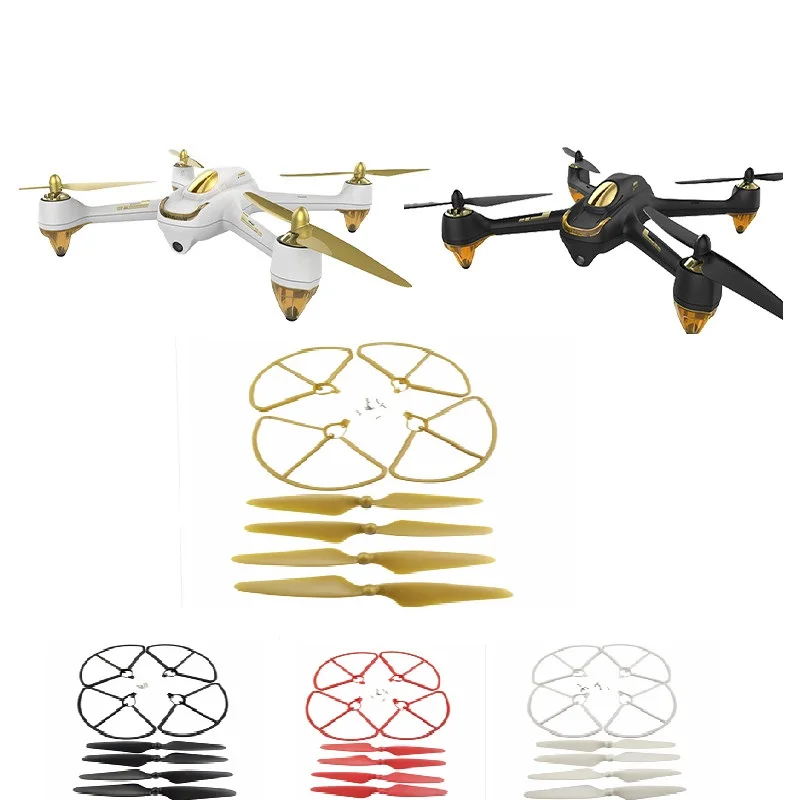 Hubsan H501S 4Pcs CW CCW ใบพัดใบพัด4Pcs Prop Guards สำหรับเครื่องบินทองสีแดงสีดำสีขาว RC quadcopter อะไหล่