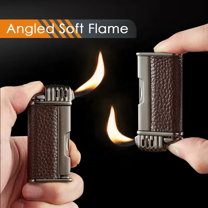 New Honest Flashlight Multifunctional Oil-free Pipe Lighter Metal Turbine Tube Refillable Butane Gas Lighter Smoking Accessories