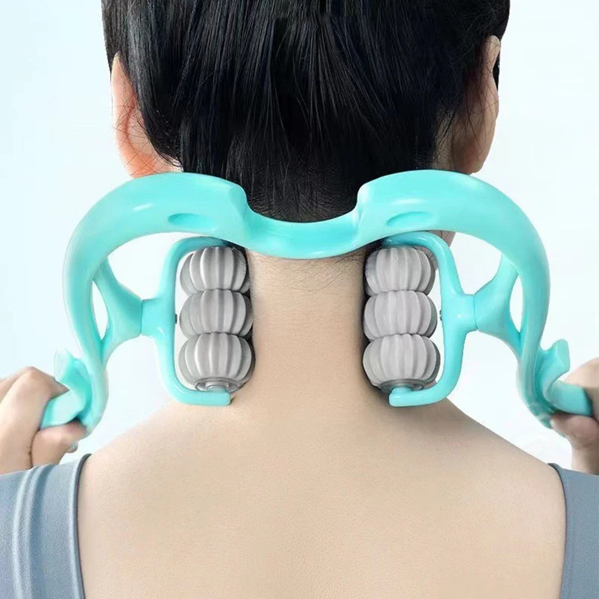 

Multifunctional Six-Wheel Rolling Cervical Vertebra Massager Manual Neck Kneading Articulated Household Roller for Dredging