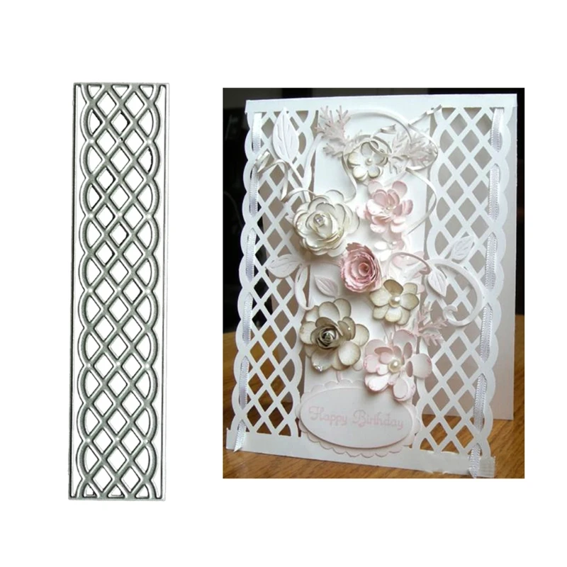 Per Creativo Griglia a Forma Ventaglio Metallo Fustelle Estetica in Acciaio Carbonio Die Stencil Scrapbooking Carte