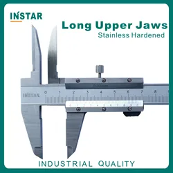 INSTAR Vernier Caliper Long Upper Jaws 0-150mm x 0.02mm Stainless Steel Hardened DIN Industrial Quality Dial Caliper 6