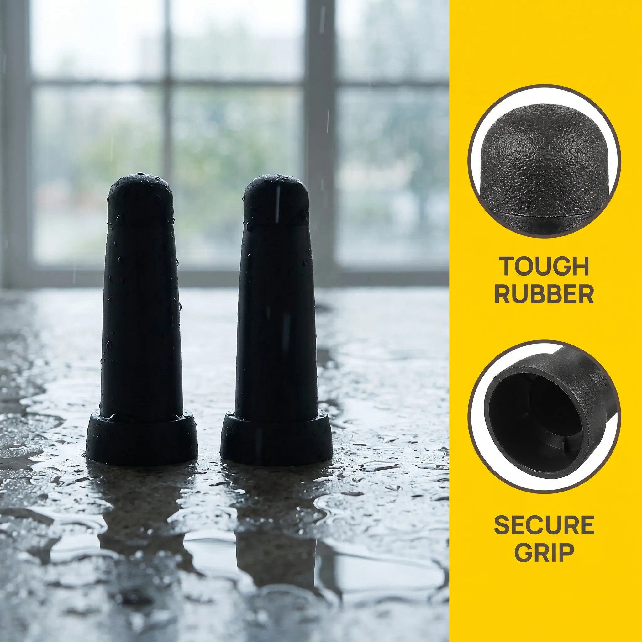 2Pcs Umbrella Tip Cover Replacement Premium Rubber Long Umbrella Tops Protector Heat Resistant Abrasion Resistant for Sun Rain
