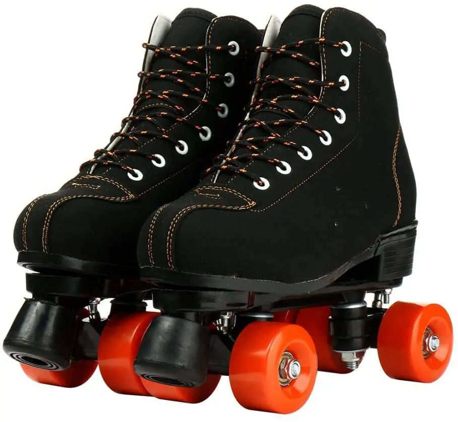 Ice rink non-slip and wear-resistant black classic roller skates