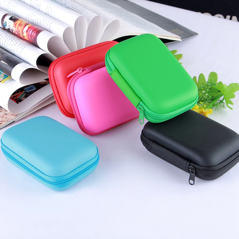 

2 Pcs Earphone Data Cable Storage Bag Organiser Organizer Zipper Hard Disk Case