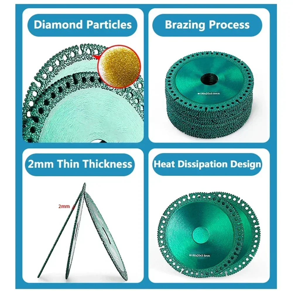 Imagem -04 - Composto Multifuncional Lâmina de Serra Processo de Brasagem Telha Cerâmica Disco de Corte de Vidro para Ferramentas Moedor de Ângulo Peças