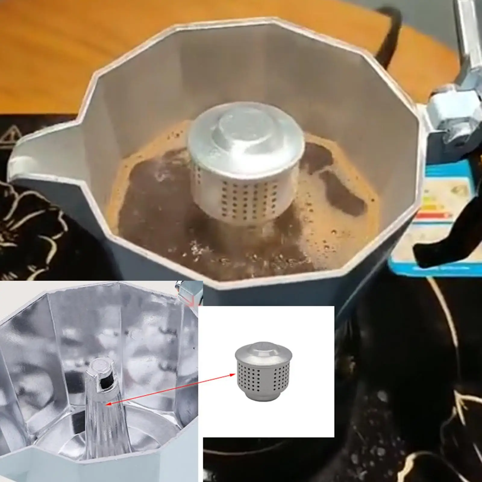 Replacement Coffee Splash Guard Aluminum Cap for Moka Pot Anti Splatter Valve Espresso Maker Cover Universal Fitment Accessory